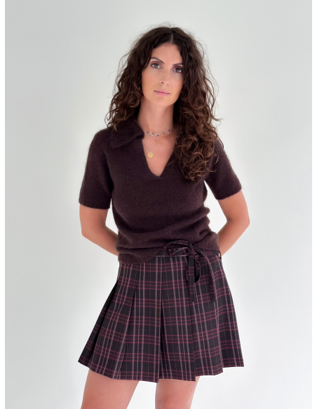 Maglione a Polo Mezza Manica Misto lana