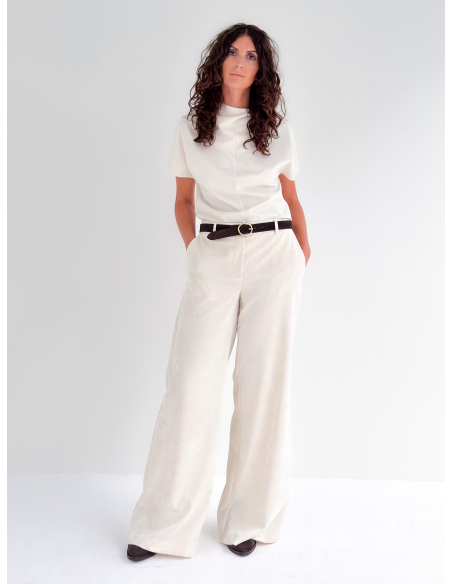 Milano knit top with crater neckline