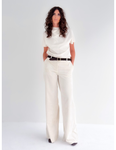 Milano knit top with crater neckline