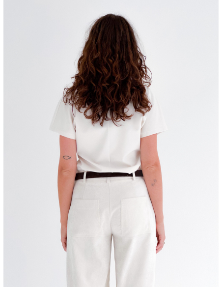 Milano knit top with crater neckline