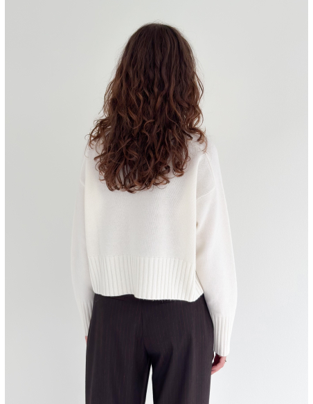Maglione Crop 100% Lana