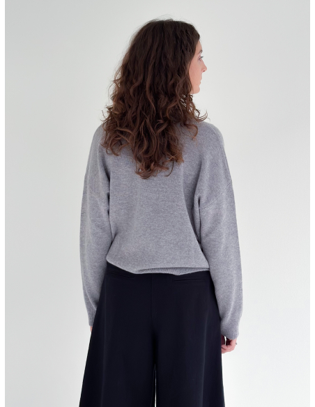 Maglione a V in pura lana