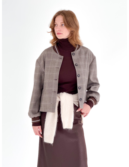 Bomber jacket in Prince of Wales check