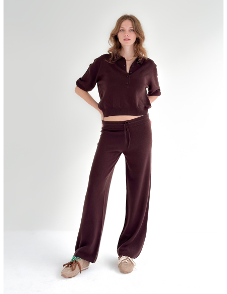 Pantalone in maglia stretch 100% Lana