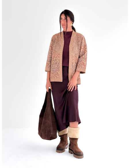 Cardigan etnico lurex e Jacquard