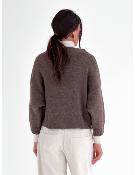 Cardigan with a crater neckline