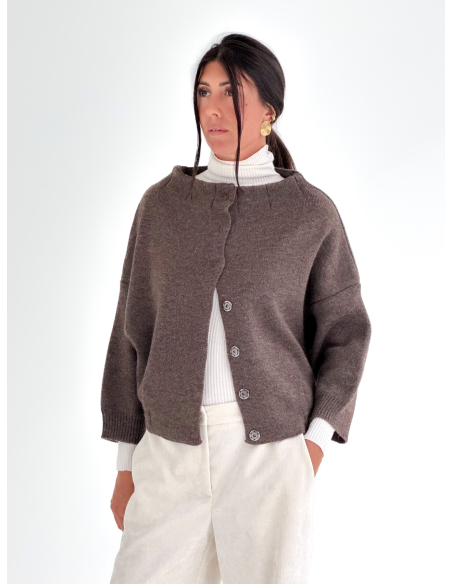 Cardigan with a crater neckline