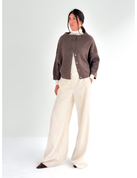 Cardigan Con collo a cratere