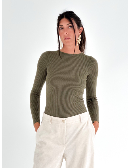 Maglia a Costine Girocollo