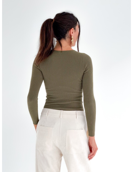 Maglia a Costine Girocollo