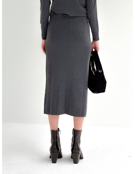 Wool Blend Longuette Skirt