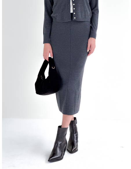 Wool Blend Longuette Skirt