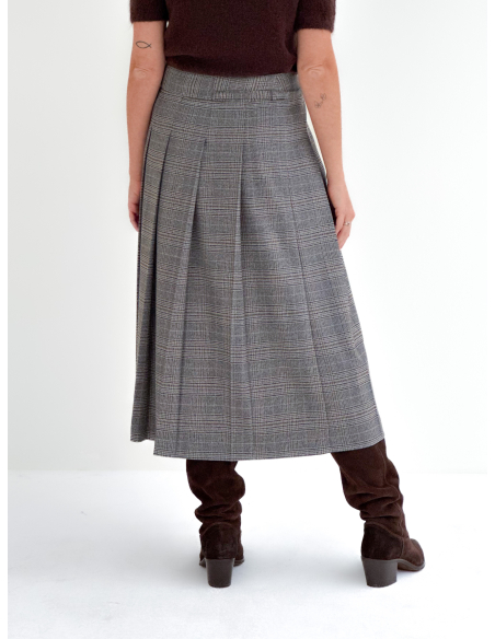 Pleated Check Skirt