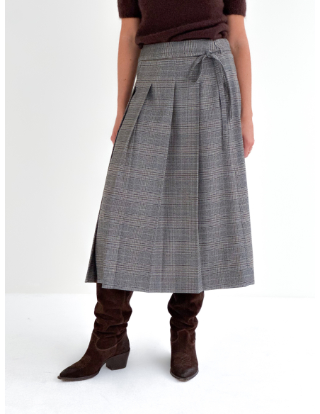 Pleated Check Skirt