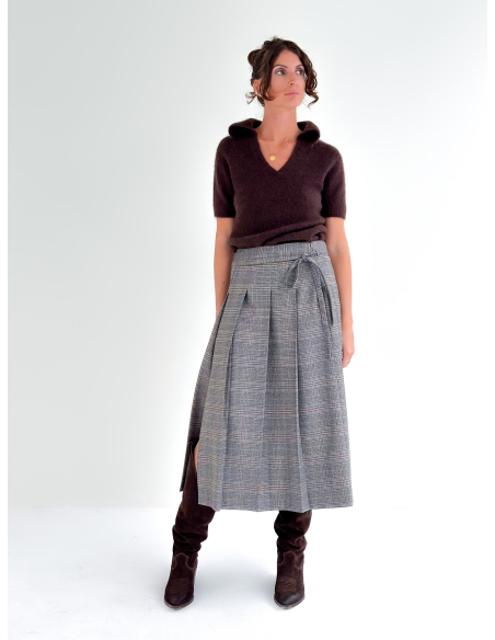 Pleated Check Skirt