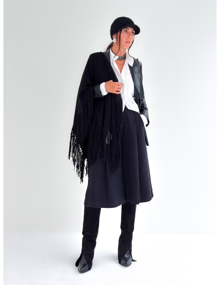 Mantella con Frange 100% lana