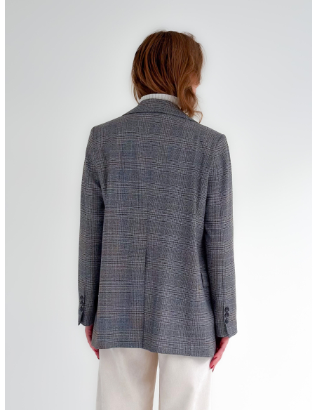 Double-breasted check jacket