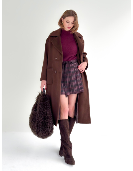 Pleated Checked Mini Skirt