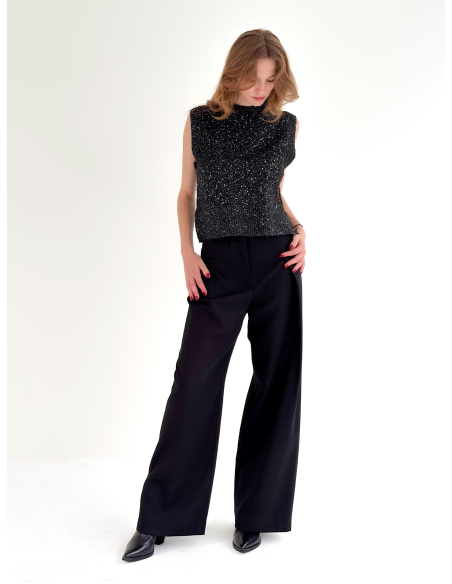 Pleated palazzo trousers