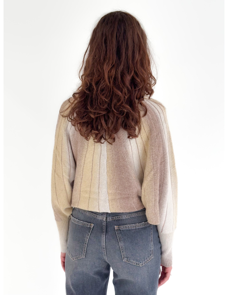 Crew neck sweater with lurex thread