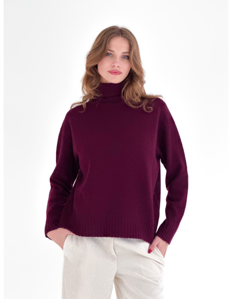 High Neck Sweater 100% Wool