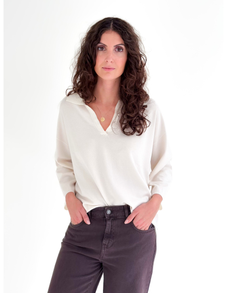 Viscose blend polo shirt