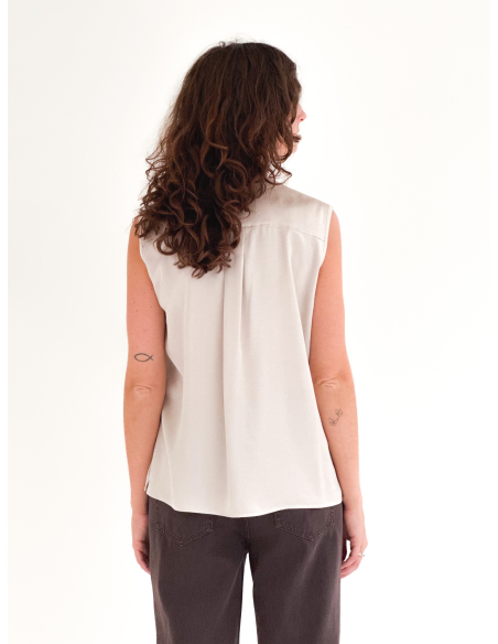 Blusa senza maniche in viscosa