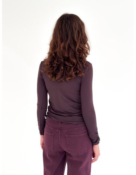 Viscose sweater with gathering