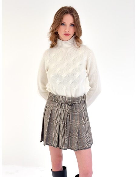 Mini Pleated Check Skirt