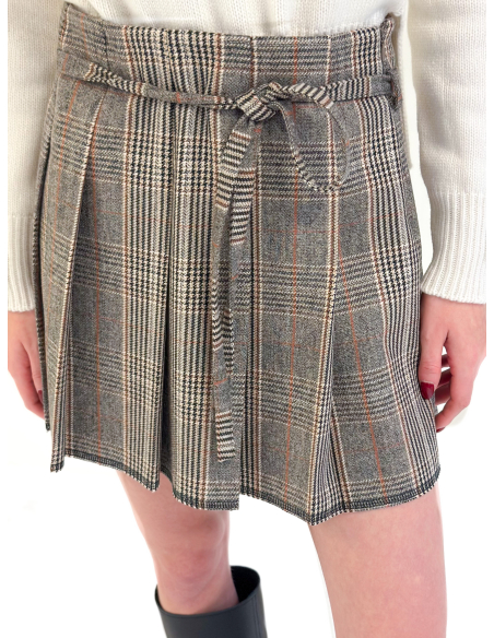 Mini Pleated Check Skirt