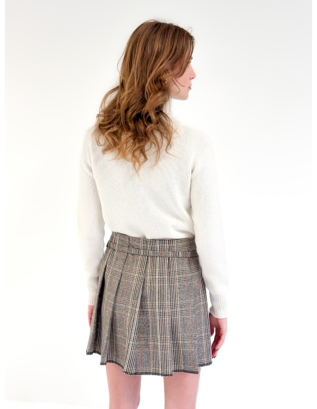 Mini Pleated Check Skirt