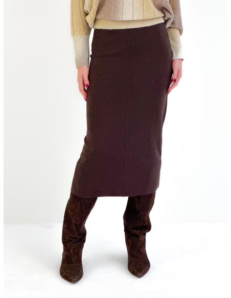 Wool Blend Longuette Skirt