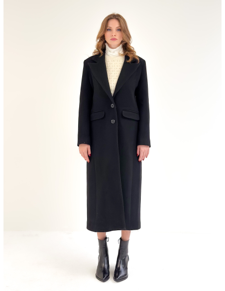 Wool Blend Double-Breasted Coat