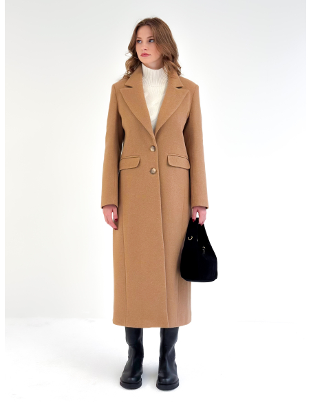 Long wool blend coat