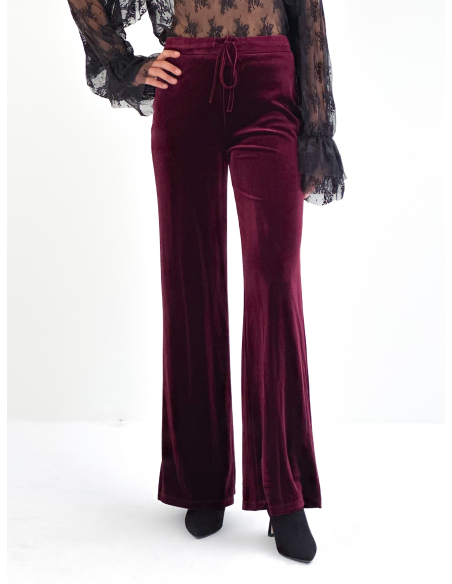 Chenille trousers with drawstring