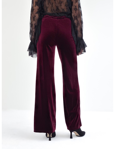 Chenille trousers with drawstring