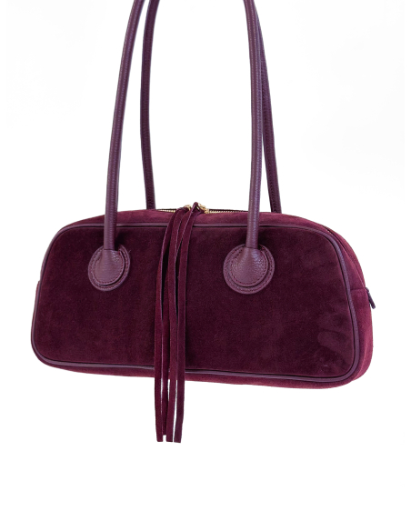 Camille Suede Bordeaux Bag
