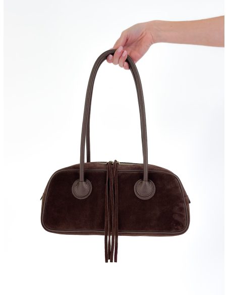 Camille Suede Moka Bag