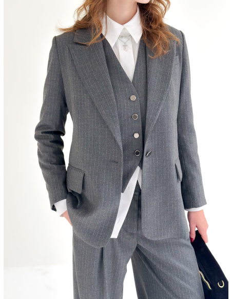 Giacca monopetto Gessata