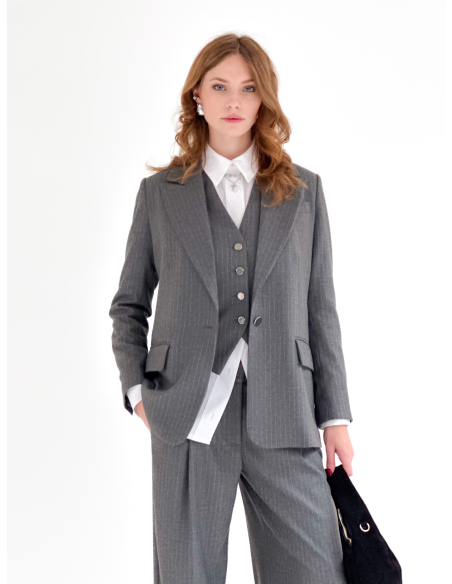 Giacca monopetto Gessata