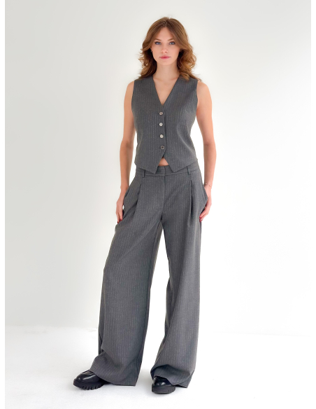 Pinstriped Trousers with Pleats
