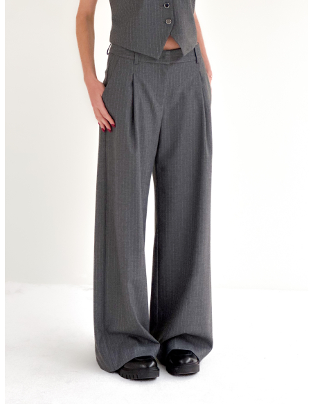 Pinstriped Trousers with Pleats