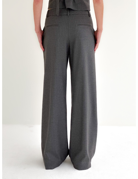 Pinstriped Trousers with Pleats