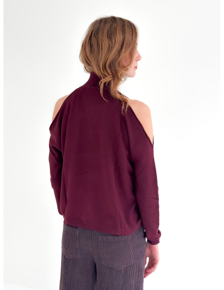 Cut Out Viscose Blend Sweater