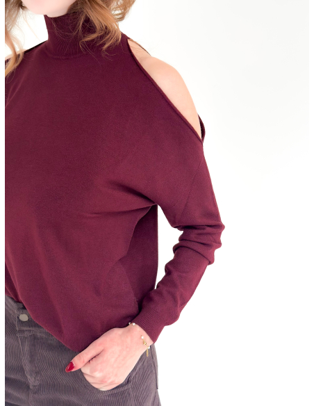 Cut Out Viscose Blend Sweater