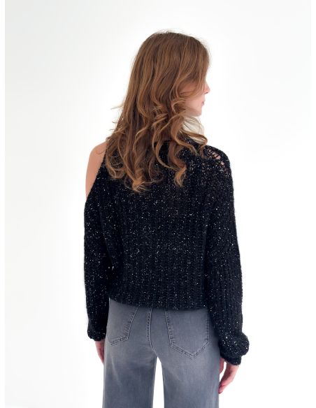 Maglia con paillettes applicate Cut Out