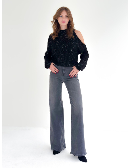 Maglia con paillettes applicate Cut Out