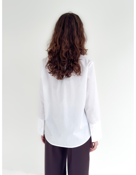 Cotton poplin shirt with pocket