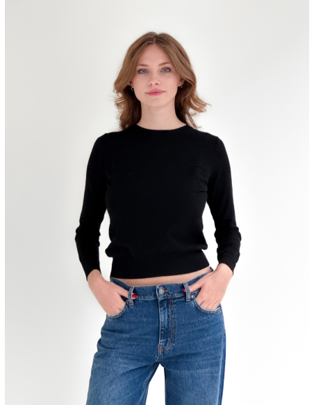 Viscose blend crew neck sweater