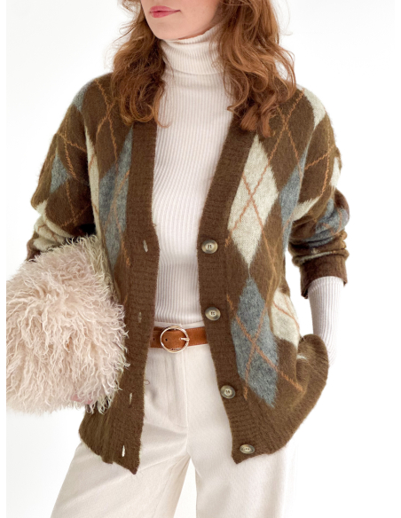 Cardigan a Rombi Oversize